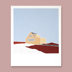 mark dyball painting polaroid 04 snow landscape barn
